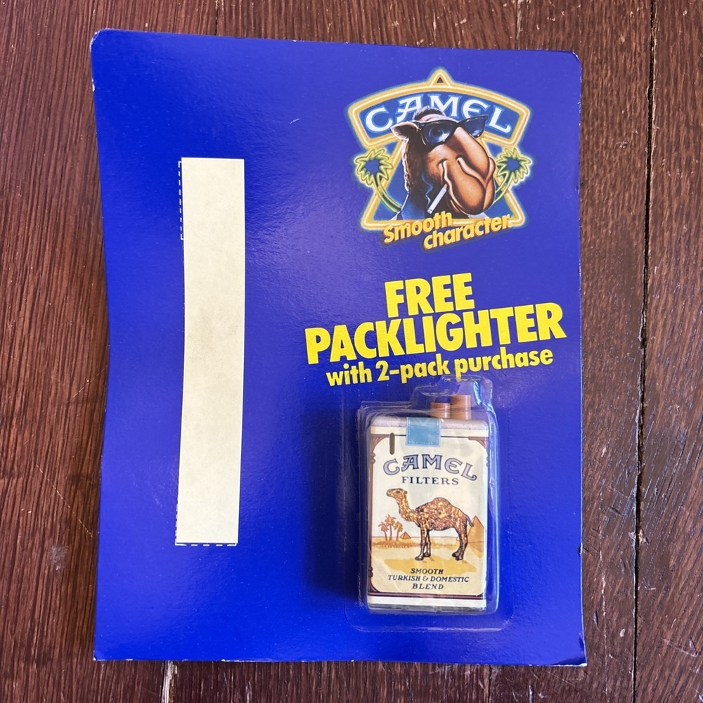 Vintage 1990 Camel Cigarette Pack Lighter NIP Joe Camel